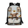 thumbnail image 1 of Uourmeti Lightweight 17 Inch Backpack for School Travel, Smooth Zipper Spacious Interior Stylish Student Bookbag, Sunflower Calf Pattern, 1 of 6