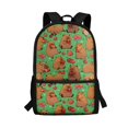 thumbnail image 1 of Uourmeti Lightweight 17 Inchs Backpack Travel Bag for School Work, Smooth Zipper Durable Smooth Zipper Adjustable Padded Straps School Backpack, Capybara Apple Pattern, 1 of 6