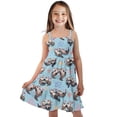 thumbnail image 1 of Uourmeti Little Girls Dress Summer Sleeveless Dresses for Girls Blue Otter Print Cami Sundress Kids Cartoon Clothes A Line Causal Midi Tank Swing,3-14tYears, 1 of 6