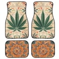 thumbnail image 1 of Uourmeti Maple Leaf Mandala Floral Car Floor Mats for Front & Rear Seats Fashion Flannel Rubber Backing Foot Carpets Eco Friendly, 1 of 7