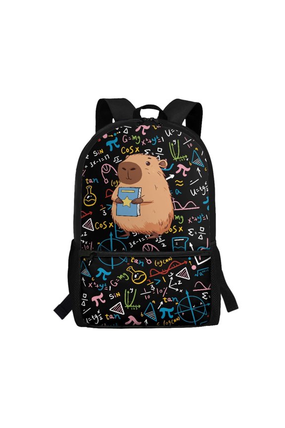 Math Science Doodle Pattern Backpack for Adults, 17 Inch Independent Compartment Adjustable Comfort Straps Student Bookbag for Travel Shopping