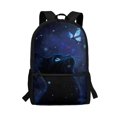 thumbnail image 1 of Uourmeti Midnight Galaxy Cat Multiple Pockets School Travel Bag for Hiking Shopping, Spacious Storage Large Capacity Bookbag Smooth Zipper Daypack, 1 of 6