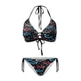 thumbnail image 1 of Uourmeti Neon Shark Print Halter Triangle Bikini Set - Sexy Tie Side Two Piece Swimsuit for Beach & Pool Vacations - Quick Dry, Figure Hugging Swimwear, 1 of 9