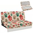 thumbnail image 1 of Uourmeti Paw Print Leopard Print Design Sofa Bed Slipcovers Stretchy, Fit for RV Travel, RV Couch Covers Fit for Camper Loveseat, 1 of 7