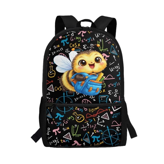 Uourmeti Personalized Backpack for School Travel, 17 Inch High Quality School Backpack, Math Science Doodle Pattern
