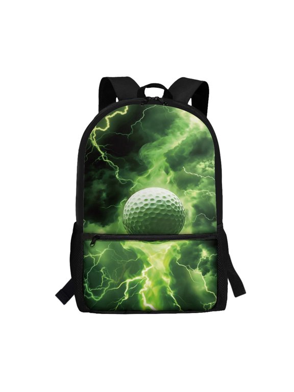 Personalized Backpack for Work School, 17 Inch Durable School Backpack, Golf Ball Pattern