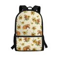 thumbnail image 1 of Uourmeti Personalized School Backpack for Outdoor Travel, 17 Inch Adjustable Padded Straps Student Bookbag, Watercolor Sunflower & Horse Pattern, 1 of 6