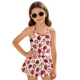 thumbnail image 1 of Uourmeti Playful Strawberry Ladybug Floral Skirted One-Piece Swimsuit for Girls - Quick Dry, Stretchy Swim Dress for Beach & Pool Vacations, 1 of 8