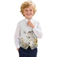 thumbnail image 1 of Uourmeti Polyester Boys Fashion Formal Suit Vest for Holiday School Ceremony, V Neck Design Daily Casual Boys Suit Vest, Rabbit and Dandelion Pattern Design, 1 of 6