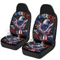 thumbnail image 1 of Uourmeti Polyester Fabric Car Seat Accessory for Automotive, Washable Stretchy Car Seat Covers, Patriotic Bald Eagle Print, 1 of 12