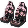 thumbnail image 1 of Uourmeti Polyester Front Car Seat Covers for Auto, Washable Stretchy Driver Seats Protector Cushion, Pink Cherry Blossom Print, 1 of 12