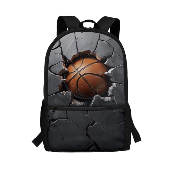 Uourmeti Polyester School Backpack Daypack with Basketball Design - Spacious Bookbag for Students and Daily Travel
