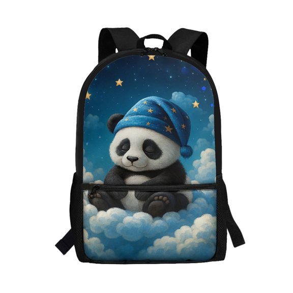 Uourmeti Polyester School Backpack Daypack with Sleeping Panda Design - Large Capacity for Students Daily Use and Travel