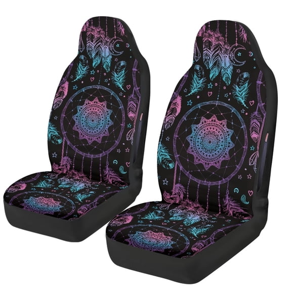 Uourmeti Polyester Universal Car Seat Covers for Automotive, Washable Stretch Seat Protector, Gradient Dreamcatcher Design