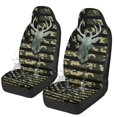 thumbnail image 1 of Uourmeti Premium Car Seat Covers Front Seats Cushion for Auto Polyester Easy to Install Universal Front Seat Protective Cover, Camouflage Deer Head Pattern, 1 of 11