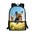 thumbnail image 1 of Uourmeti Puppy Flower Pattern Premium Quality Backpack, 17 Inch Non Fade Bookbag Smooth Zippers School Backpack for Kids, 1 of 6