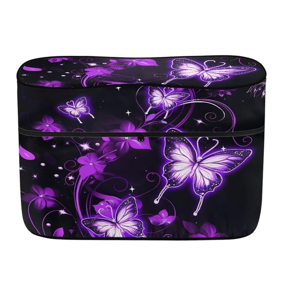 Uourmeti Purple Butterfly Garden RV Propane Tank Cover for Camping, Polyester Easy to Put on and Take off Camper Propane Tank Cover Decor Easy to Install RV Trailer Propane Tank Cover