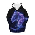thumbnail image 1 of Uourmeti Purple Horse Galaxy Rose Comfy Hooded Sweatshirt with Pockets Long Sleeve Loose Casual Pullover for Youth Girls Size 10-12, 1 of 7