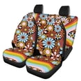 thumbnail image 1 of Uourmeti Rainbow Flower Wave Car Seat Covers Interior Decor Front Rear Seat Covers Easy to Install Polyester Car Seat Covers Set Fit for most Cars Trucks, 1 of 10