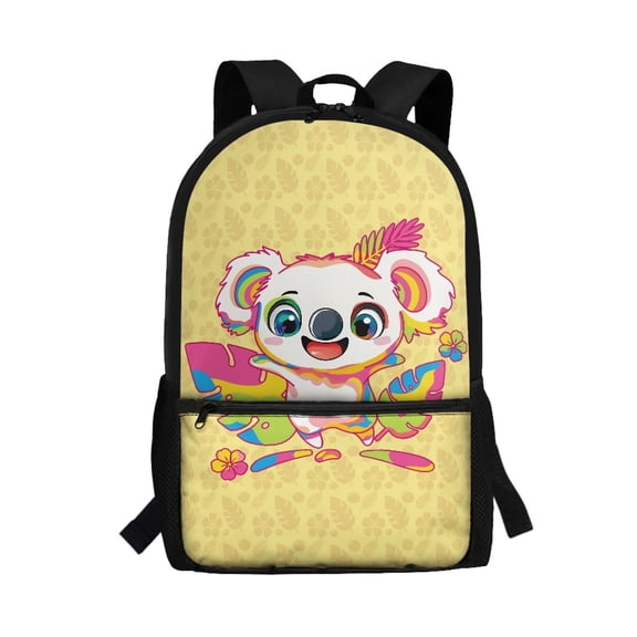 Uourmeti Rainbow Koala Tropical Backpack, Adjustable Pressure Relief Shoulder Straps School Backpack 17 Inchs Lightweight Bookbag for Travel Work