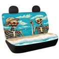 thumbnail image 1 of Uourmeti Rear Bench Seat Cover for Interior Auto Interior, Skeleton Beach Theme 2 Pcs Set Car Back Seat Covers Durable Non-Slip, 1 of 7