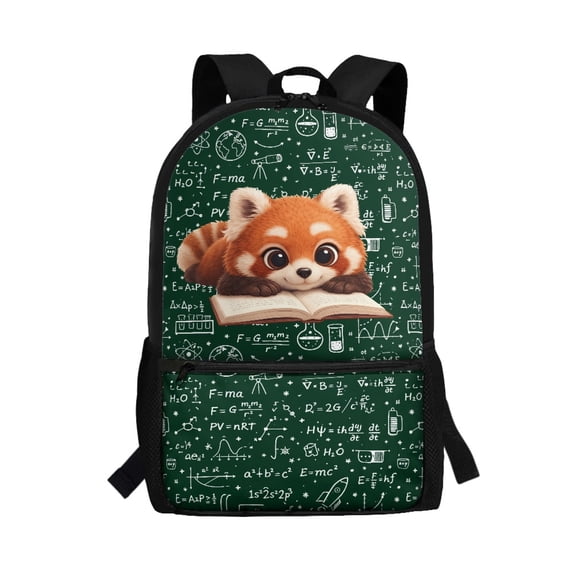 Uourmeti Red Panda Science Print Large Capacity Backpack, Fine Craftsmanship Multiple Pockets School Backpack Side Mesh Pockets Student Bookbag