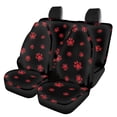 thumbnail image 1 of Uourmeti Red Paw Print Pattern Automotive Vehicle Cushion Stretchy Car Seat Covers, Easy to Install Compatible with most Cars Truck, 1 of 10