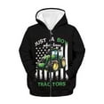 thumbnail image 1 of Uourmeti Retro American Flag Tractor Kids Lightweight Zip Up Hoodie Long Sleeve with Pockets Comfy Casual Outerwear Youth Size 14-16, 1 of 7