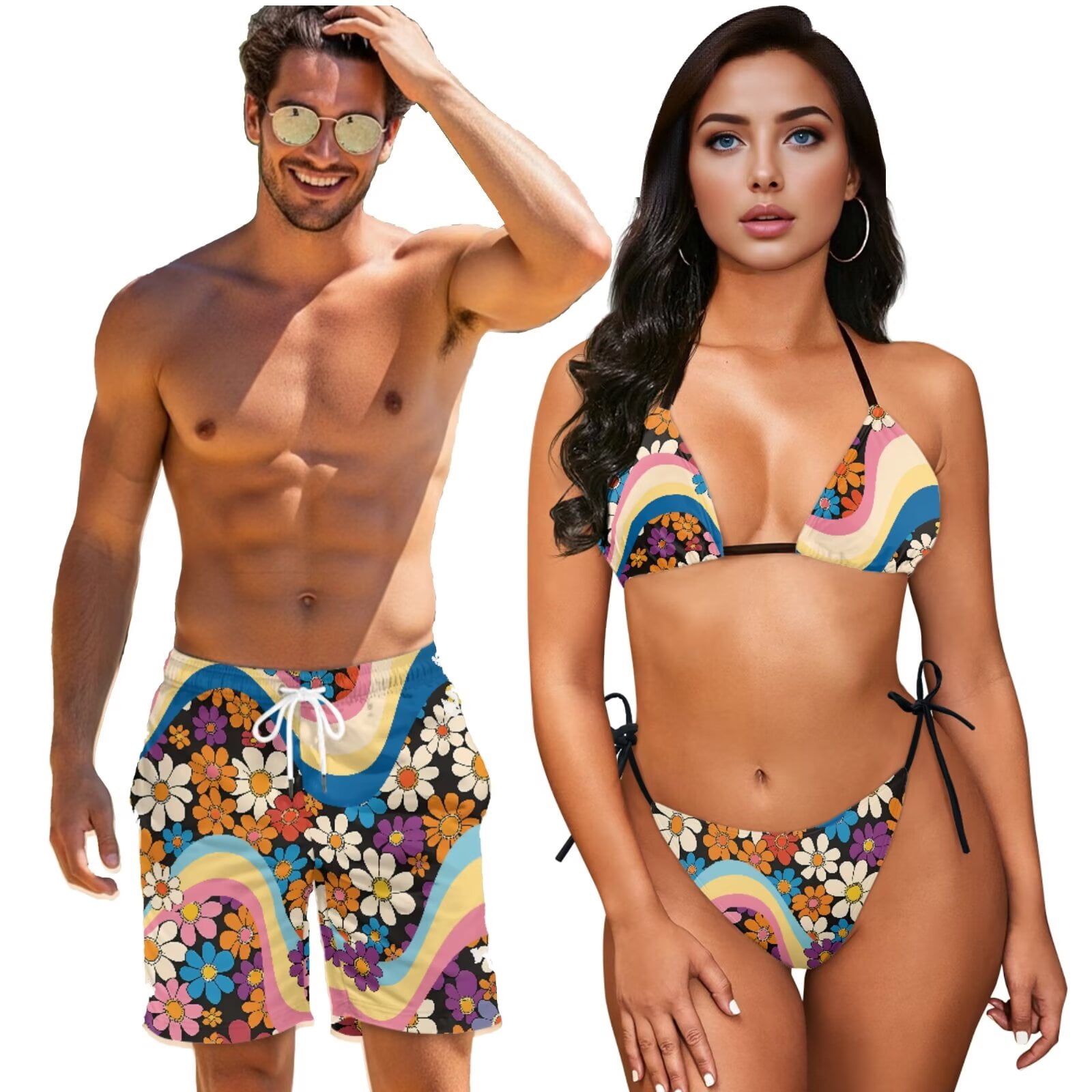 Uourmeti-Retro-Rainbow-Floral-