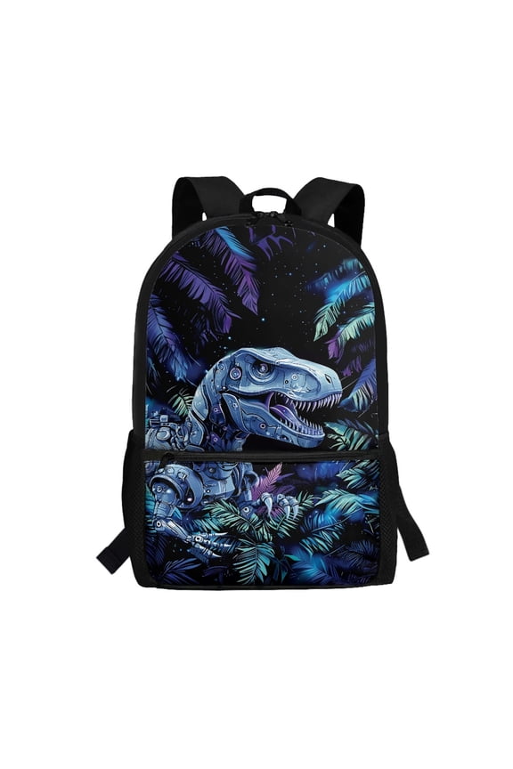 Robot Dinosaur Theme Comfort Straps Backpack, 17 Inchs Large Capacity Travel Backpack School Backpack for Students