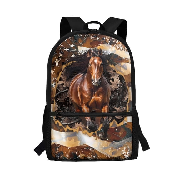 Uourmeti Rustic Horse Personalized Daily Backpack, 17 Inchs High Quality School Backpack Large Capacity Student Bookbag for Adults