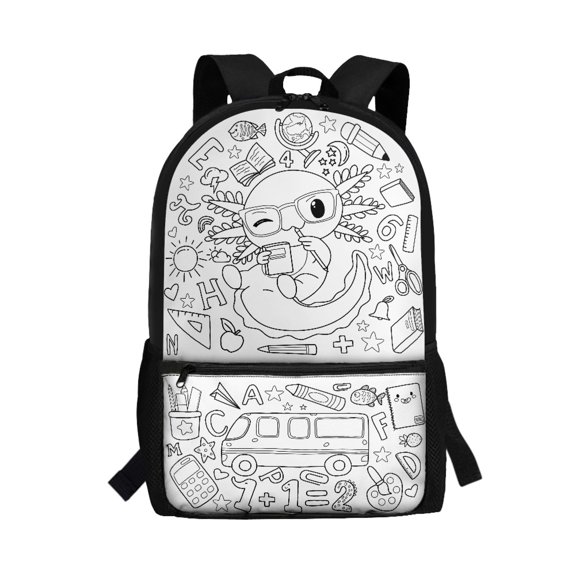 Uourmeti Salamander Mathematical Design Pattern Backpack for Travelers, 17 Inchs Smooth Zipper Spacious Compartment School Backpack for Shopping Work