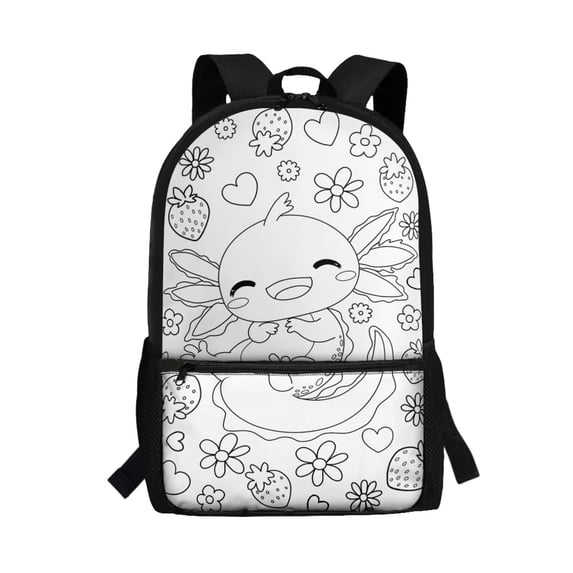 Uourmeti Salamander Pattern Backpack for Adults, 17 Inch Large Capacity Durable Fabric School Backpack for Travel Shopping