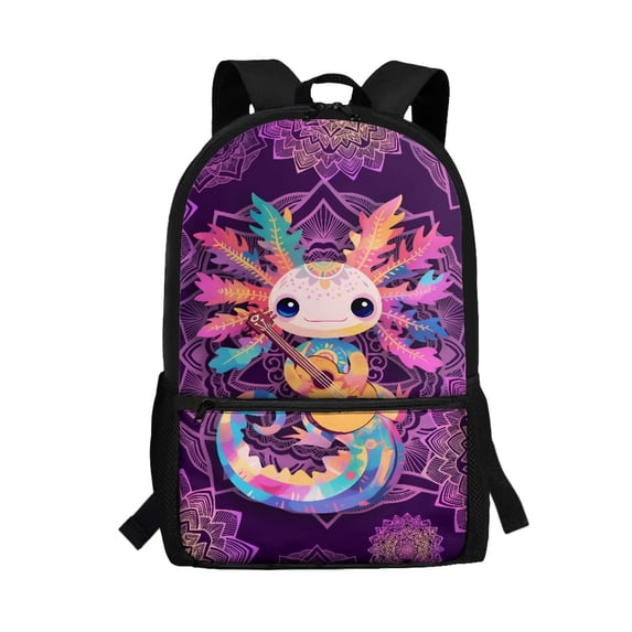 Uourmeti Salamander Pattern Durable School Backpack, 17 Inchs Adjustable Comfort Straps Student Bookbag Universal Matching Large Capacity Backpack for Teen