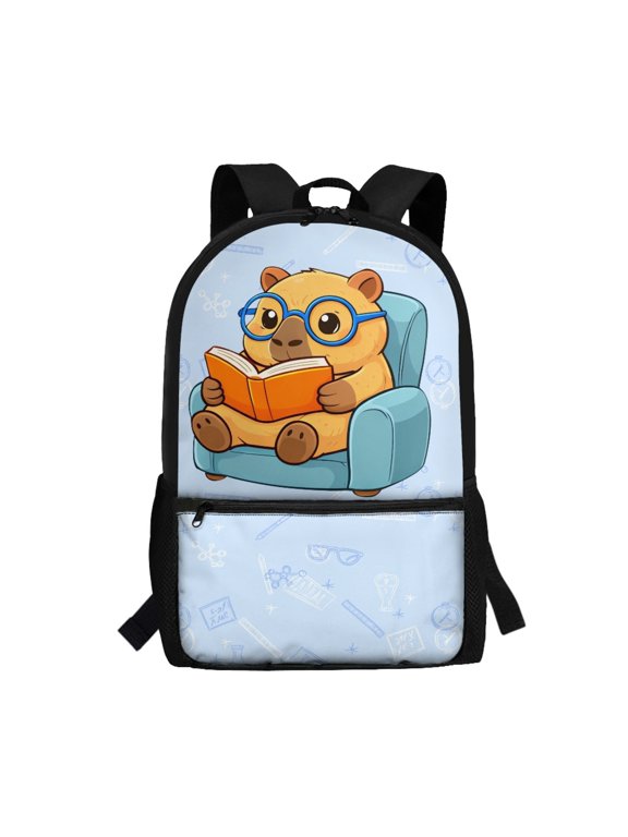 Science Themed Pattern Comfort Backpack for Adults, 17 Inch Large Capacity Smooth Zipper School Backpack for Work Travel