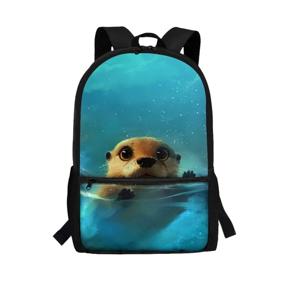 Uourmeti Seal Pattern Design School Bookbag for Adults, 17 Inch Smooth Zipper Smooth Zippers Backpack for Hiking Work
