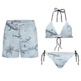 thumbnail image 1 of Uourmeti Shark Palm Tree Print Couples Matching Swimsuits His and Hers Swimsuits Matching Set Womens Bikini & Mens Swim Trunks Summer Bathing Suit, 1 of 6
