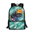 thumbnail image 1 of Uourmeti Skull Motorcycle Polyester Daily Backpack for Travelers, 17 Inchs Adjustable Shoulder Straps Lightweight Student Bookbag for Shopping School, 1 of 6