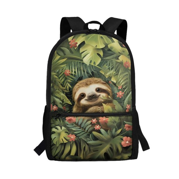 Uourmeti Sloth Print Pattern Stylish Backpack, 17 Inch Durable Backpack Travel Bag Large Capacity Daypack for Students