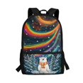 thumbnail image 1 of Uourmeti Smooth Zipper 17 Inch Bookbag for School Outdoor, Personalized Multiple Pockets Comfortable To Touch School Bookbag, Rainbow Polar Bear Pattern, 1 of 6