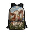 thumbnail image 1 of Uourmeti Smooth Zippers Backpack for Travel Daily Use, 17 Inchs Large Capacity School Backpack, Butterfly Cow, 1 of 6