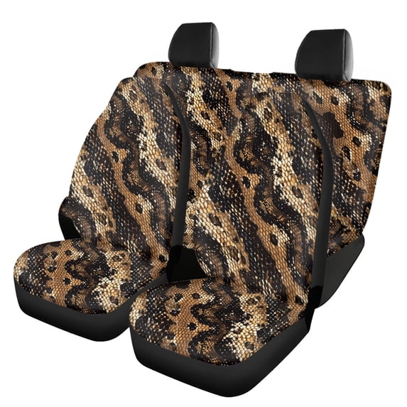 Uourmeti Snake Skin Print Automotive Seat Cover Full Set Car Seat Covers Protect Easy to Install Air Breath in Summer Fit for Trucks Cars