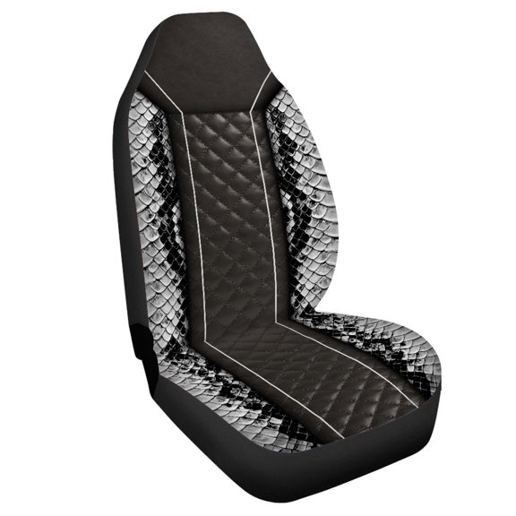 Uourmeti Snakeskin Quilted Design Front Car Seat Cover Soft Seat Covers for Cars Firm Stitched Anti-Stain 1 Pieces Set Compatible with Automobile Truck