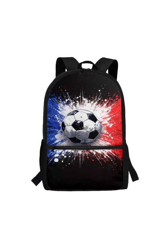 Soccer Paint Splatter Lightweight Backpack, 17 Inchs Adjustable Shoulder Straps Daypack Comfortable To Carry School Backpack for Teenagers