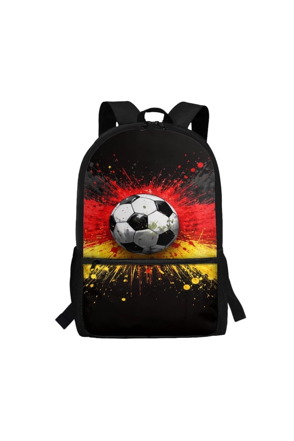 Soccer Splash Germany School Bag for Adults, 17 Inch Fine Craftsmanship Durable Backpack for Travel Work