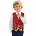 thumbnail image 1 of Uourmeti Soft Boys Formal Suit Vest Flame Bat Web Daily Wear Classic Polyester Children Formal Suit Vest, 1 of 6
