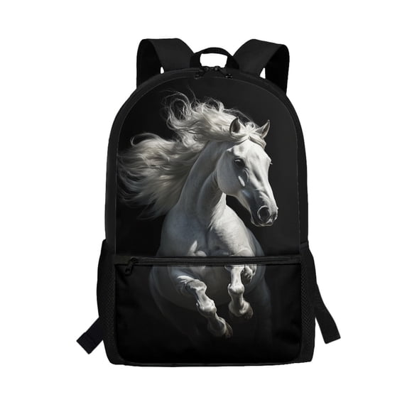 Uourmeti Soft Skin Friendly Backpack for Work School, 17 Inch Adjustable Comfort Straps Daypack, Galloping Horse Print