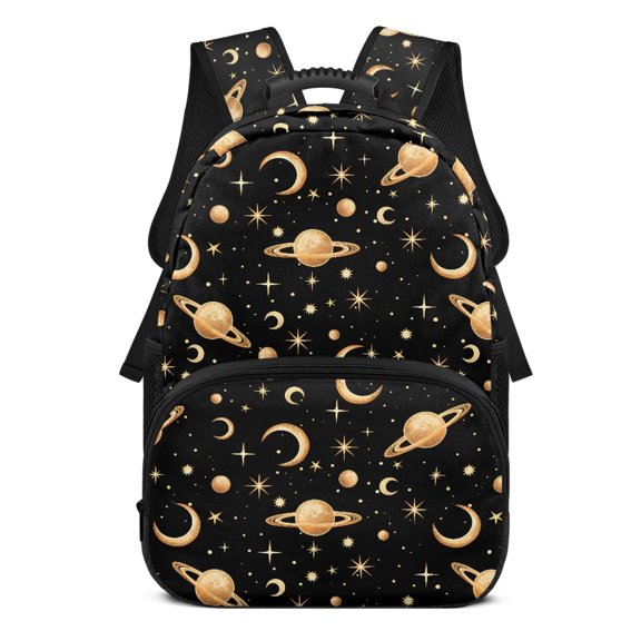 Uourmeti Space Pattern Design Large Capacity Backpack, Polyester Material Waterproof Lightweight Schoolbags for Camping Daily Use