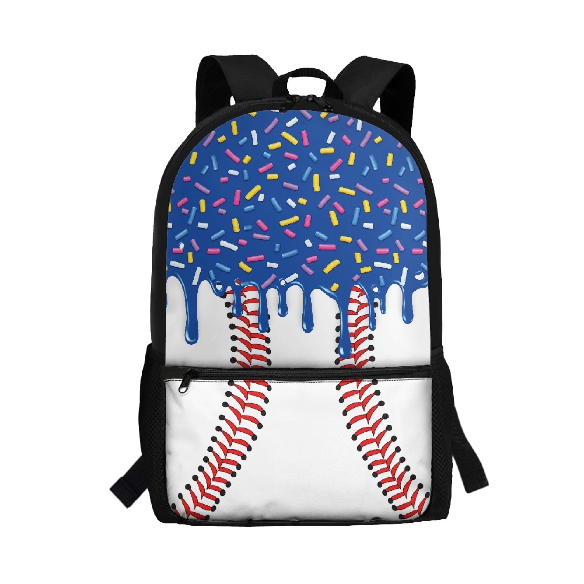 Uourmeti Spacious Compartment 17 Inch Polyester Backpack for Travel Daily Use, Spacious Interior Spacious Storage Durable School Bag, Baseball Print