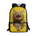 thumbnail image 1 of Uourmeti Spacious Interior Student Bookbag for Shopping Outdoor, 17 Inchs Smooth Zippers School Backpack, Cat Print Design, 1 of 6